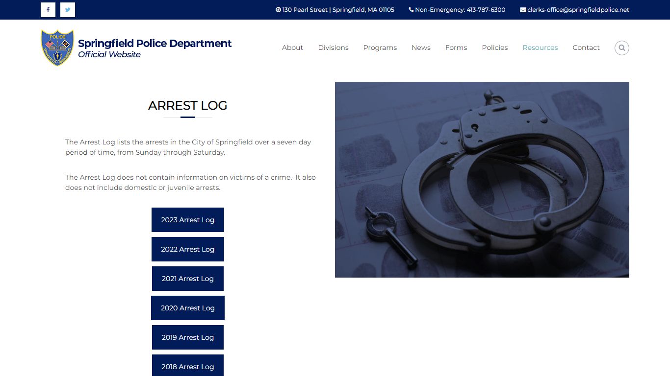 Arrest Log – Springfield Police Department